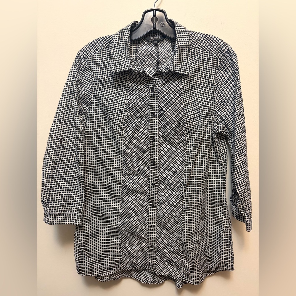 RENUAR Black and White Checkered Top/Tunic